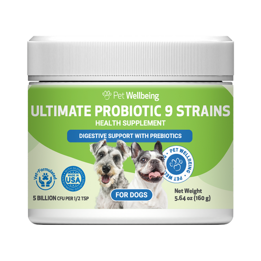 Ultimate Probiotic 9 Strains with Prebiotics - Gut Microbiome Health for Dogs
