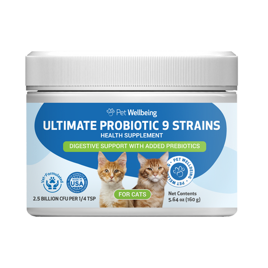 Ultimate Probiotic 9 Strains with Prebiotics - Gut Microbiome Health for Cats